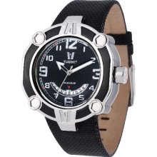 Vuarnet Mens Snowest Circular Stainless Watch - Black Nylon Strap - Black Dial - VUAV10.002