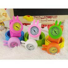 Watch Silicone Rabbit Candy Color Pops Circle Pat Automatic Tape Mea