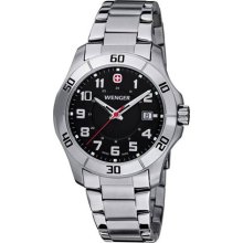 Wenger 70487 Men's Stainless Steel Black Dial Watch ...