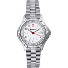 WengerÂ® Ladies White Standard Issue Military Watchenticing