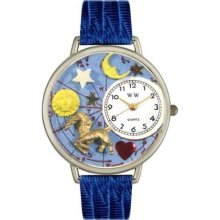 Whimsical Unisex Capricorn Royal Blue Leather Watch #557704