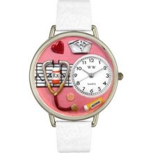 Whimsical Unisex Nurse Red White Skin Leather And Silvertone Watc ...