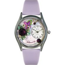 Whimsical watches birthstone: february silver watch - One Size