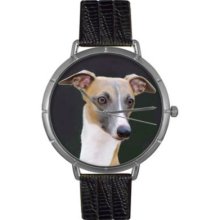 Whimsical Watches Women s Greyhound Quartz Black Leather Strap Watch