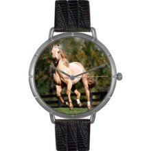 Whimsical Watches Women s Quarter Horse Quartz Black Leather Strap Watch