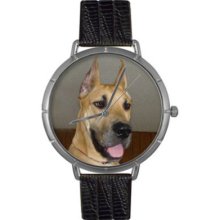 Whimsical Watches Women's Japanese Quartz Great Dane Black Leather Strap Watch