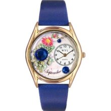 Whimsical Womens Birthstone: September Royal Blue Leather And Gol ...