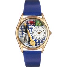 Whimsical Womens Chef Royal Blue Leather Watch #557227