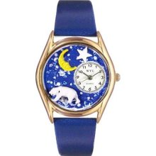 Whimsical Womens Polar Bear Royal Blue Leather And Goldtone Watch ...