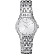 Wittnauer Laureate Ladies Stainless Steel Diamond Bezel Silver Dial Watch 10r23