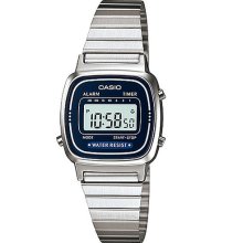 Womens Casio Water Resistant Quartz Stainless Steel Digital Dress Stop Watch