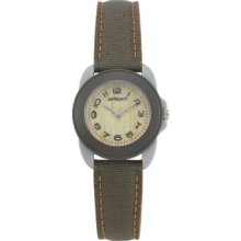 Women's Ecofriendly Brown Watch With Organic Cotton Strap And Bamboo