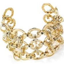 Womens Elegant Stylish Design Gold Colour Chain Mail Cuff Bangle