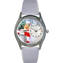 Women's Ice Skating Red Leather and Silvertone Watch in Silver ...