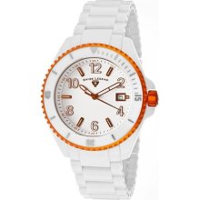 Women's Luminar White Dial Orange Bezel White High-Tech Ceramic ...