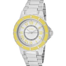 Women's Marina White Dial Yellow Bezel Stainless Steel ...