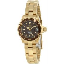 Women's Pro Diver Gold Tone Stainless Steel Case and Bracelet Brown Tone Dial Br