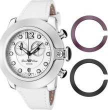 Women's So-Be Mood Chronograph White Dial White Saffiano Leather ...