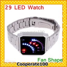 Wrist Watch For Lovers 29 Led Blue&red Led Words Fan Led Shape D