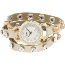 Xoxo Watch Women's Watch Xo5609 Gold Strap Studded Double Wrap Ladies Watch