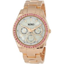 Xoxo Womens Xo5298a Rhinestone Accent Rose Gold Bracelet Watch