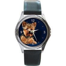 Yorkshire Terrier Dog Breed Round Wrist Watch