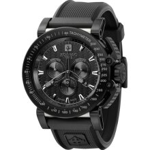 Zodiac Zo8516 Watch Racer Mens Black Dial Titanium Case Quartz Movement 8516