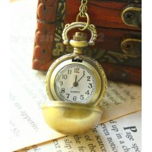 1/3 Color Personality All-match Flip Double Pocket Watch Necklace Swt