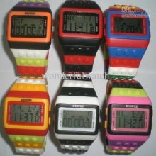 10pcs/lot Classic Plastic Lego Shhors Digital Watch Candy Night Ligh