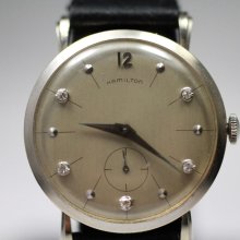 1954 Hamilton Bradford B 14K White Gold Watch with Diamond Dial.