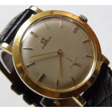 1957 Omega Men's Solid 18K Gold Swiss Made Watch w/ Original Papers and Aligator