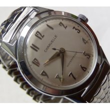 1967 Bulova Mens Silver Interesting Numeral Dial Watch - Near Mint - w/ Bracelet