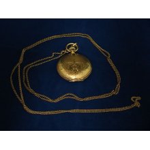 19th Century American Watch Co. Royal Waltham 18k Gold Pocket Watch & 14k Chain