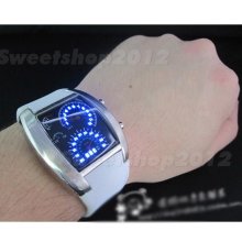 1x Speed Meter Dial Calendar Rubber Swt Men Boy Sports Led Wrist Watch