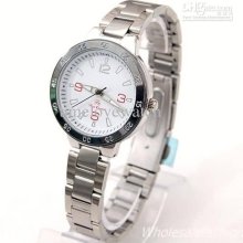 1x Women Quartz Fashion Dress White Dial Black Rim Numbers Watch 226