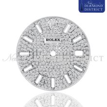 2.00ct Total Full All Pave Diamond Dial For Rolex Date 34mm Watch