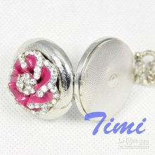 2012 Hotsale Red Flower Diamonds Design Women Ladies Pocket Watch