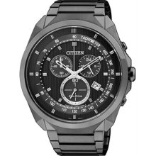 2013 Citizen Eco-drive Black Ion Chronograph 50m Tachymeter Watch At2155-58e