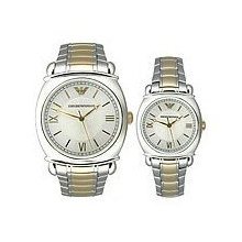 $500 Emporio Armani Couple's Collection Ss Silver Gold Watch Ar9024 Men's Women