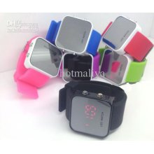 50pcs Led Mirror Watches > Stainless Steel Candy Silicone Watches