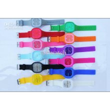 50pcs/lot Colorful Fashion Square Candy Watch Watches Jelly Silicone