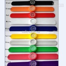 50pcs/lot Snap Slap Silicone Candy Jelly Watch Led Digital Wrist Wat