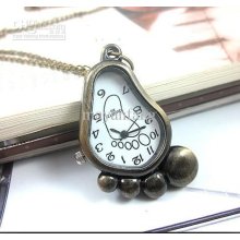 6pcs/lot Quartz Pocket Watch With Necklace Good Workmanship Foot Cha