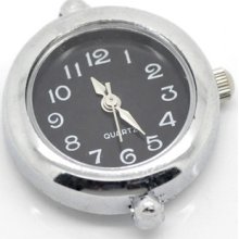 8 Silver Tone Round Quartz Watch Face 27x24mm