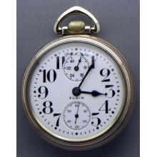 A 16s, 19 Jewel Elgin B. W. Raymond Wind Indicator Pocket Watch