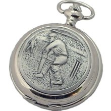 A E Williams 4838 Cricket Mens Quartz Pocket Watch With Chain