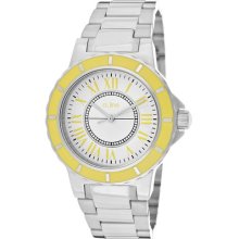 A_line Watch 80009-02yl Women's Marina White Dial Yellow Bezel Stainless Steel