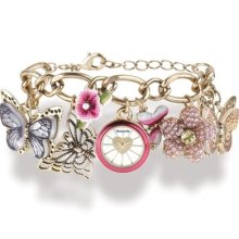 Accessorize Ladies Butterfly Charm Bracelet Watch (j1120)