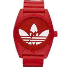 adidas Originals 'Santiago' Polyurethane Strap Watch Red