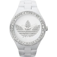 Adidas White Trefoil Melbourne Men's Or Women's Watch Adh2761 Crystal Bezel